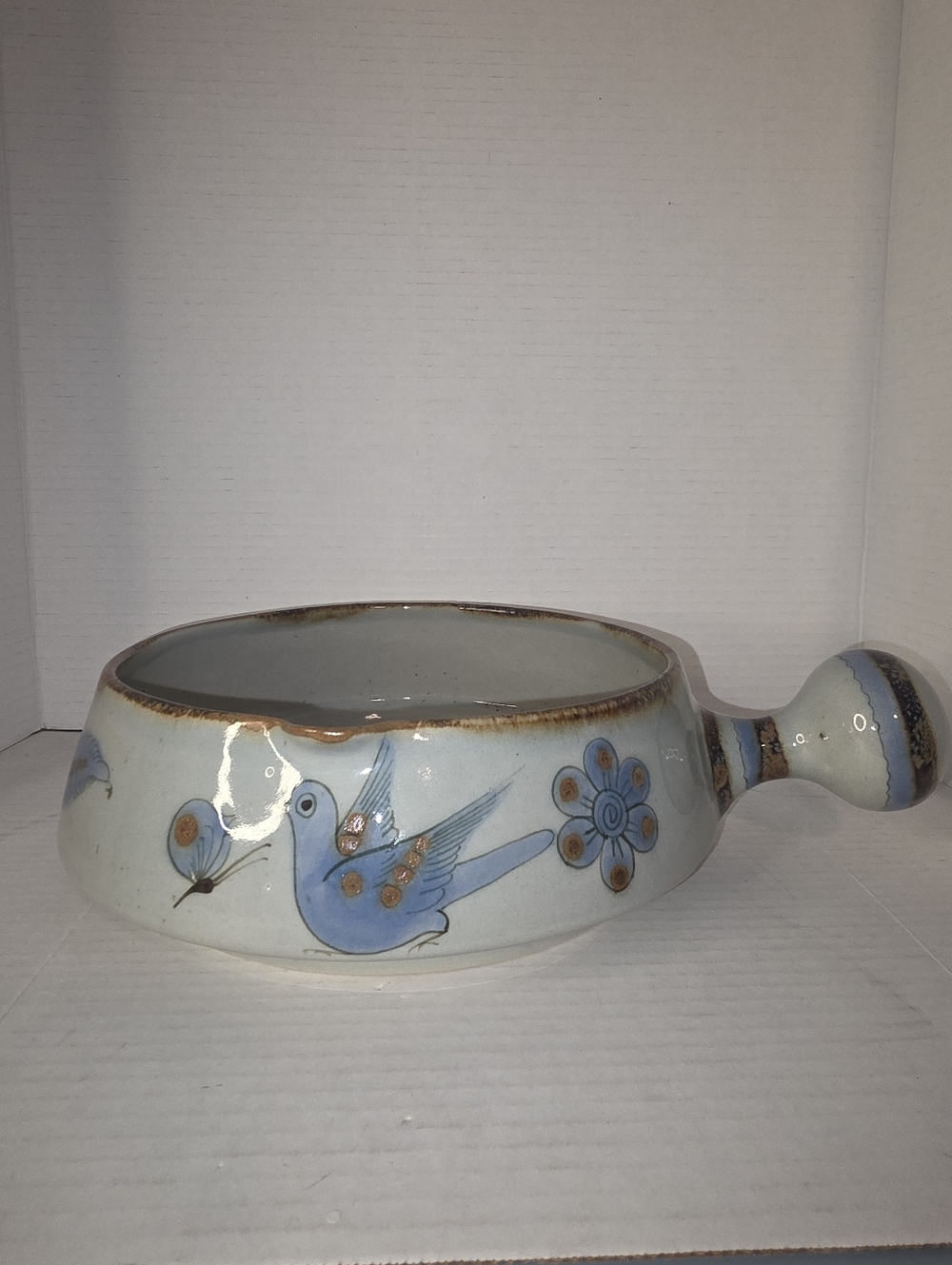KEN EDWARDS Veracruz Mexico TONALA POTTERY Stoneware 2 Quart Handle Casserole 8.